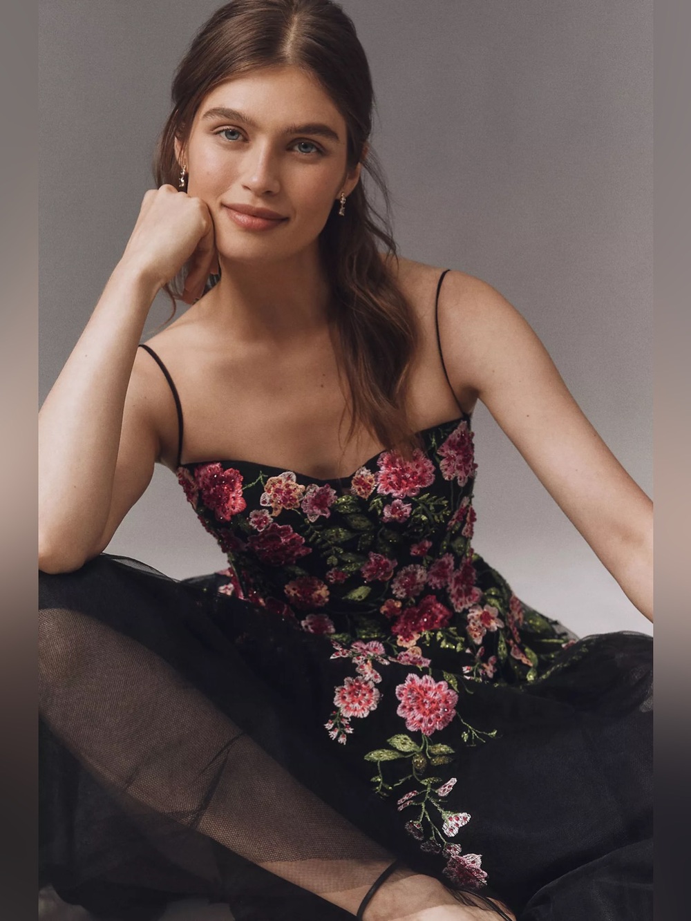 Anthropologie Mac Duggal Sleeveless Floral Fit & Flare Midi Dress NWT Sz 6 - Picture 2 of 9